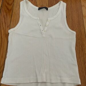 White Brandy Melville Ribbed Tank Top. One size. Fits Small.